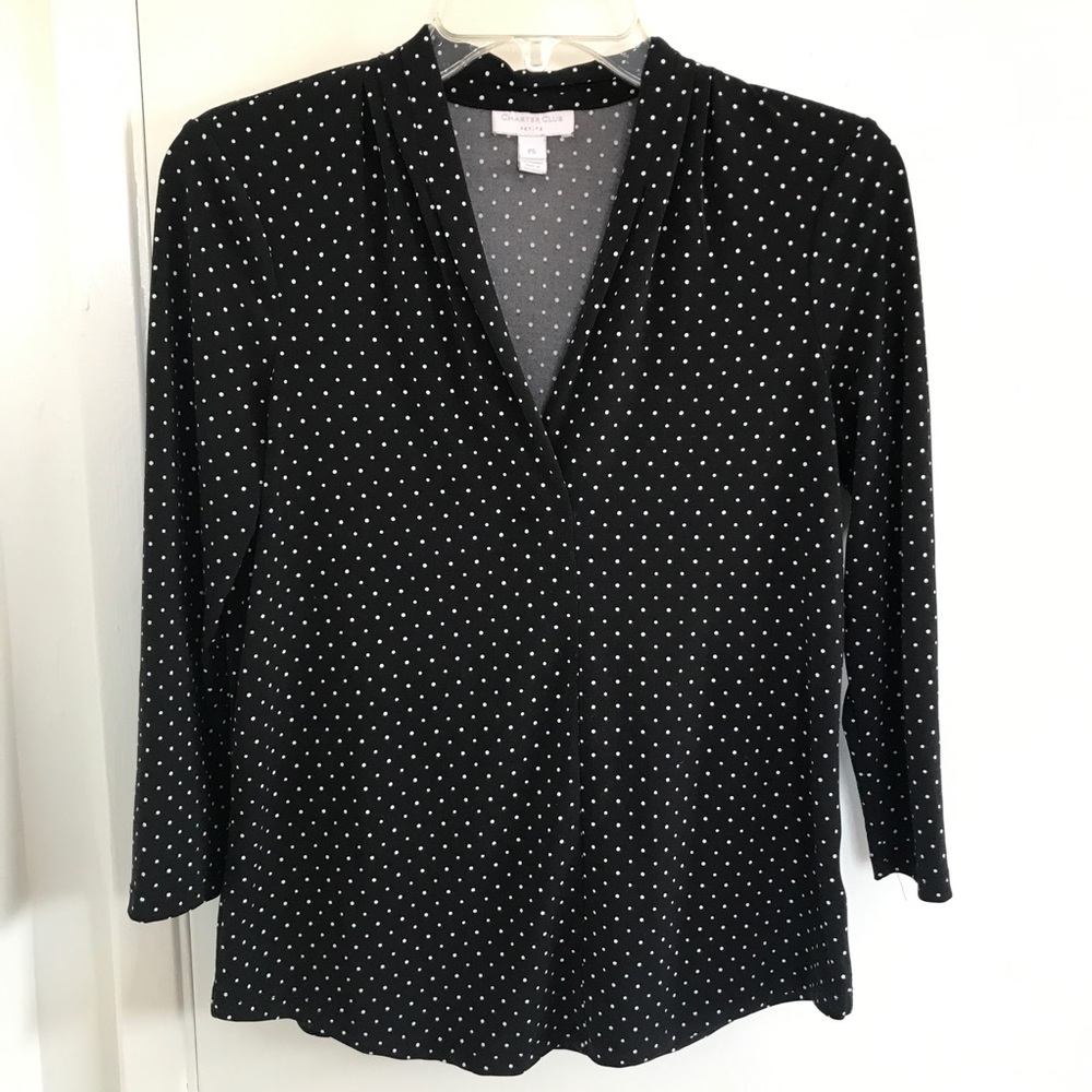 Polka dot V neck top